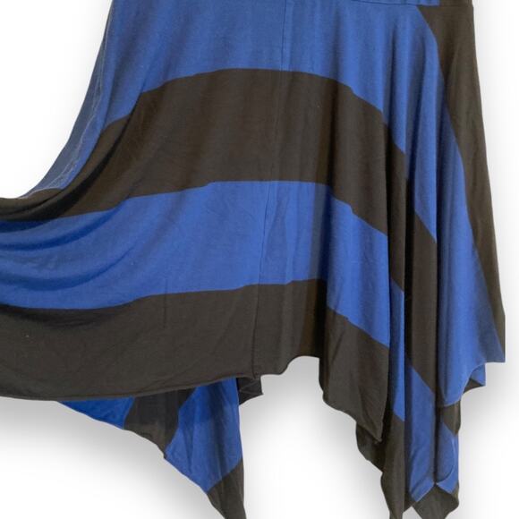 Womens Athleta Derek Lam 10 Fluid Black Blue Midi Hanky Hem Dress Size Medium - Picture 10 of 16